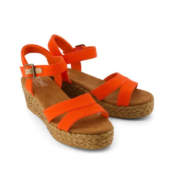 Toms Shoes - TOMS Audrey-Flame Beachside Woven Wedge Sandal